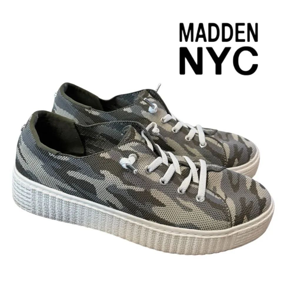 Madden NYC Women's Camo Camouflage Lace-up Platform Sneakers 8.5 8.5W